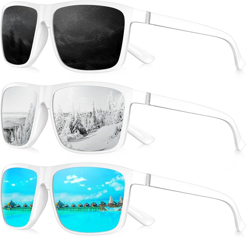 QALLY Store Polarized Sunglasses for Men Rectangular Frame Men's Polarized Sunglasses Sports Sunglasses with UV400 Protection - Image 1